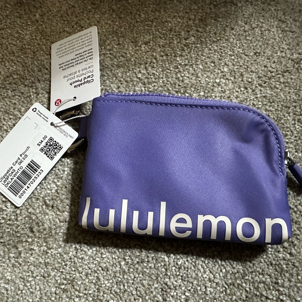 Lululemon Clippable Card Pouch NWT - Dark Lavender / White Opal
